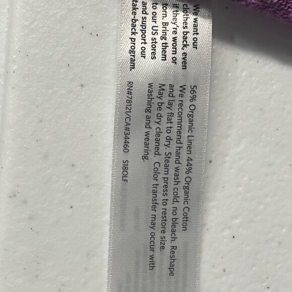 EILEEN FISHER Organic Linen Cotton Slub Pullover Sweater XS Purple Fuschia NWOT - Picture 5 of 5